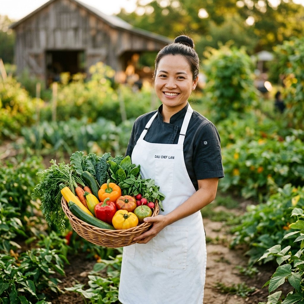 Chefs using organic vegetables